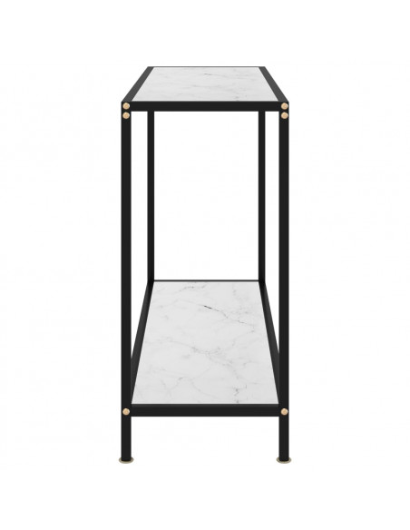 Tavolo Consolle Bianco 100x35x75 cm in Vetro Temperato