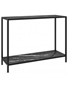 Tavolo Consolle Nero 100x35x75 cm in Vetro Temperato 2