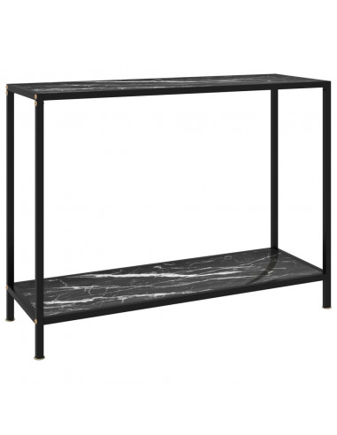 Tavolo Consolle Nero 100x35x75 cm in Vetro Temperato