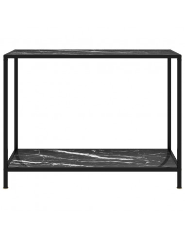 Tavolo Consolle Nero 100x35x75 cm in Vetro Temperato