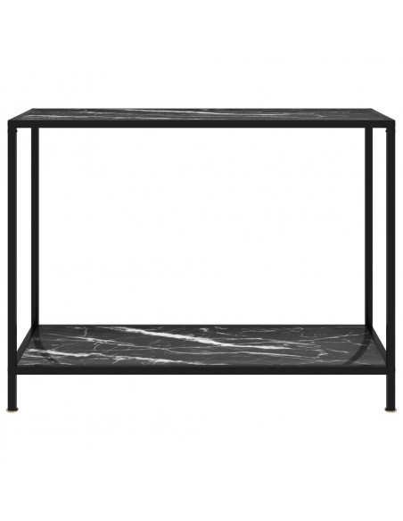 Tavolo Consolle Nero 100x35x75 cm in Vetro Temperato
