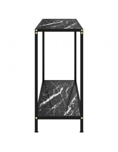 Tavolo Consolle Nero 100x35x75 cm in Vetro Temperato