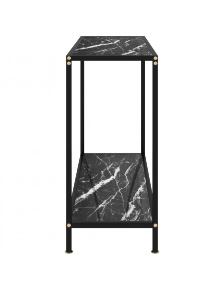 Tavolo Consolle Nero 100x35x75 cm in Vetro Temperato