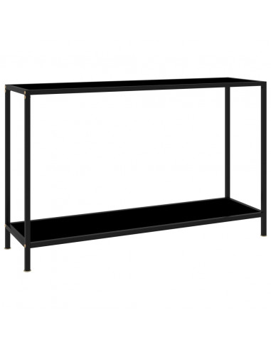 Tavolo Consolle Nero 120x35x75 cm in Vetro Temperato
