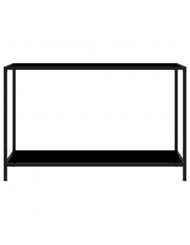 Tavolo Consolle Nero 120x35x75 cm in Vetro Temperato
