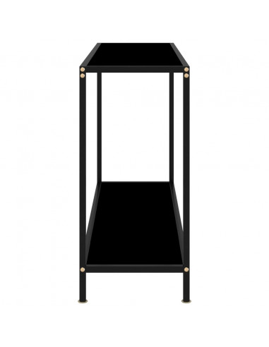Tavolo Consolle Nero 120x35x75 cm in Vetro Temperato