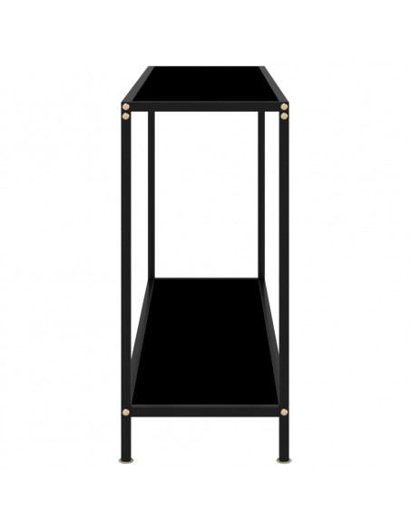 Tavolo Consolle Nero 120x35x75 cm in Vetro Temperato