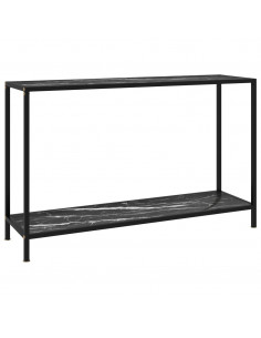 Tavolo Consolle Nero 120x35x75 cm in Vetro Temperato 2