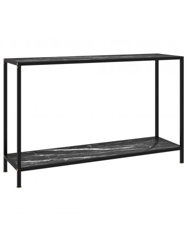 Tavolo Consolle Nero 120x35x75 cm in Vetro Temperato