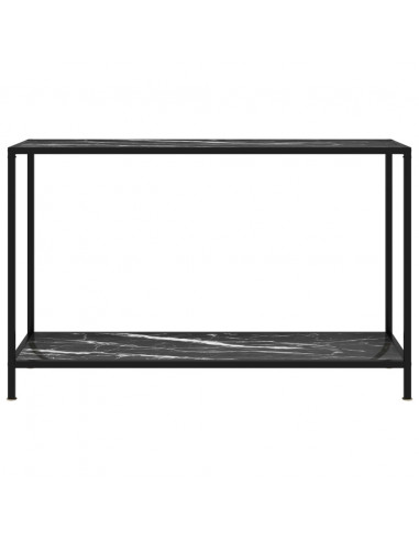 Tavolo Consolle Nero 120x35x75 cm in Vetro Temperato