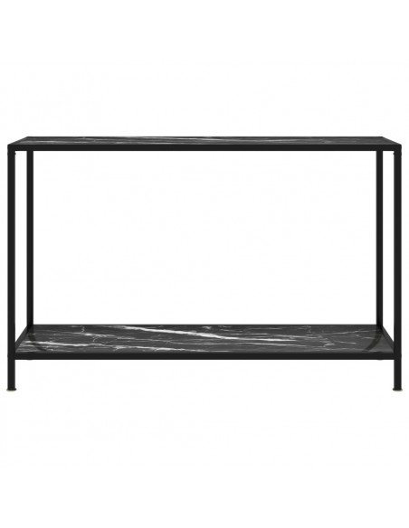 Tavolo Consolle Nero 120x35x75 cm in Vetro Temperato