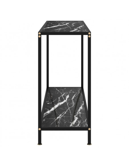 Tavolo Consolle Nero 120x35x75 cm in Vetro Temperato