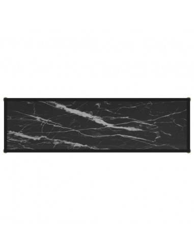 Tavolo Consolle Nero 120x35x75 cm in Vetro Temperato