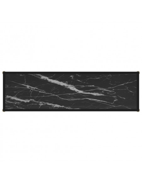 Tavolo Consolle Nero 120x35x75 cm in Vetro Temperato