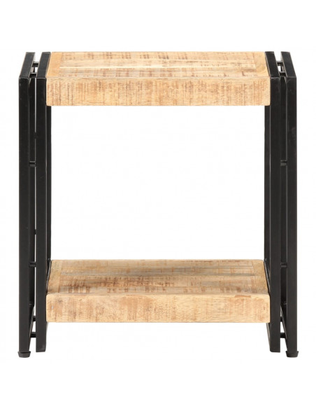Tavolino 40x30x50 cm in Legno Massello di Mango Grezzo