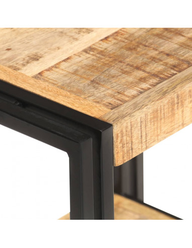 Tavolino 40x30x50 cm in Legno Massello di Mango Grezzo