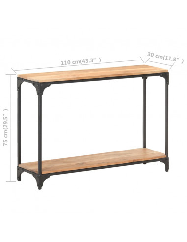 Tavolo Consolle 110x30x75 cm in Legno Massello di Acacia