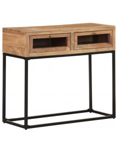 Tavolo Consolle 90x35x76 cm in Legno Massello d'Acacia 2