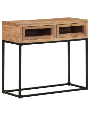 Tavolo Consolle 90x35x76 cm in Legno Massello d'Acacia