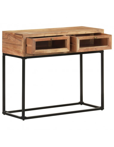 Tavolo Consolle 90x35x76 cm in Legno Massello d'Acacia