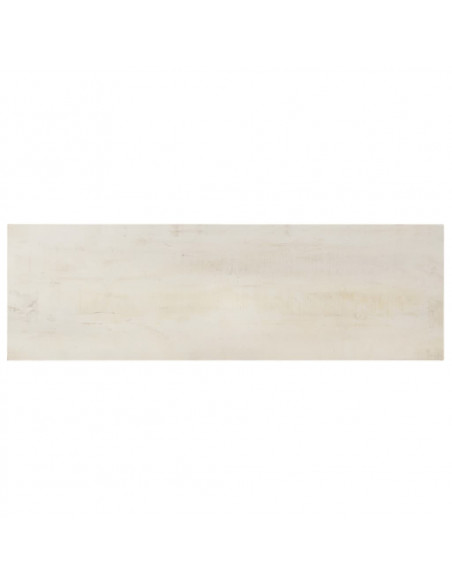 Tavolo Consolle Bianco 115x35x77 cm in Legno di Mango Grezzo