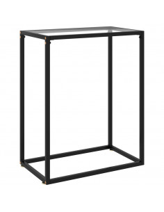 Tavolo Consolle Trasparente 60x35x75 cm in Vetro Temperato 2
