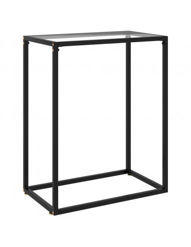 Tavolo Consolle Trasparente 60x35x75 cm in Vetro Temperato