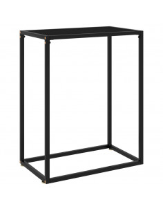 Tavolo Consolle Nero 60x35x75 cm in Vetro Temperato 2