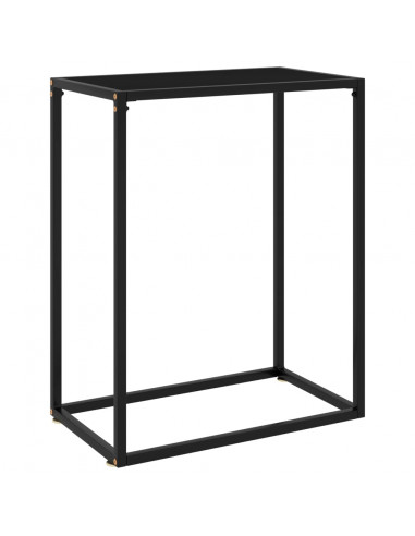 Tavolo Consolle Nero 60x35x75 cm in Vetro Temperato