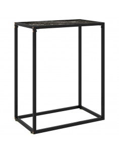 Tavolo Consolle Nero 60x35x75 cm in Vetro Temperato 2