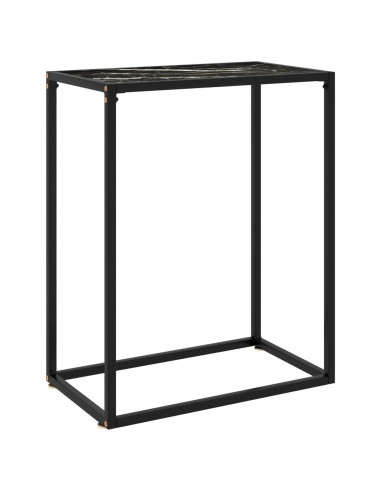 Tavolo Consolle Nero 60x35x75 cm in Vetro Temperato