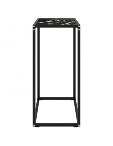 Tavolo Consolle Nero 60x35x75 cm in Vetro Temperato