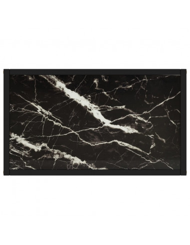 Tavolo Consolle Nero 60x35x75 cm in Vetro Temperato