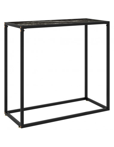 Tavolo Consolle Nero 80x35x75 cm in Vetro Temperato