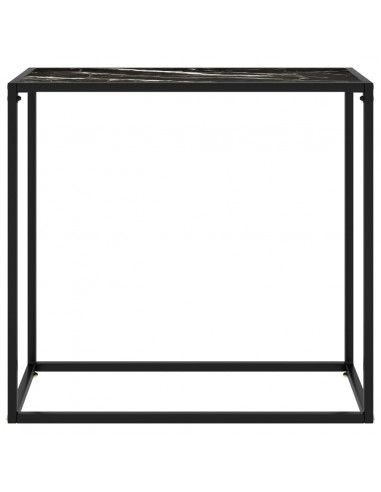 Tavolo Consolle Nero 80x35x75 cm in Vetro Temperato