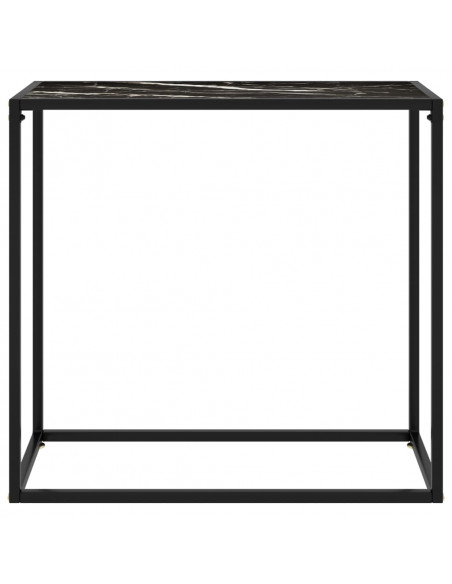 Tavolo Consolle Nero 80x35x75 cm in Vetro Temperato