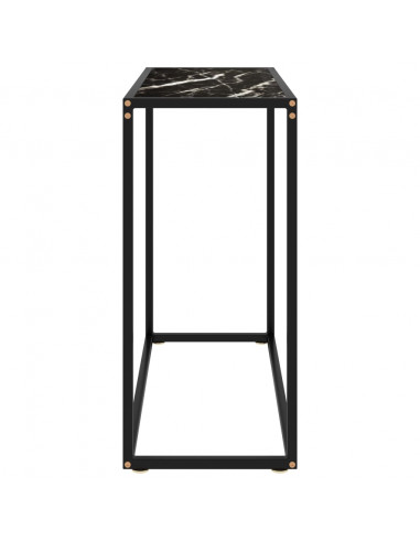 Tavolo Consolle Nero 80x35x75 cm in Vetro Temperato