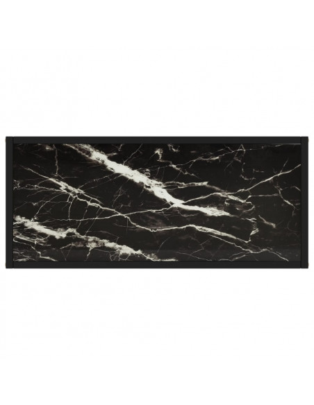 Tavolo Consolle Nero 80x35x75 cm in Vetro Temperato