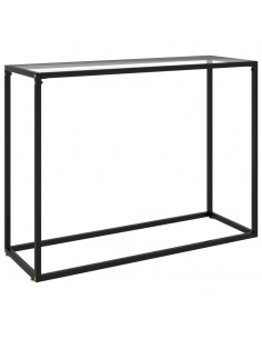 Tavolo Consolle Trasparente 100x35x75 cm in Vetro Temperato 2