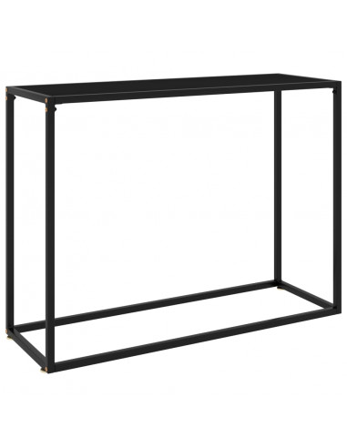 Tavolo Consolle Nero 100x35x75 cm in Vetro Temperato