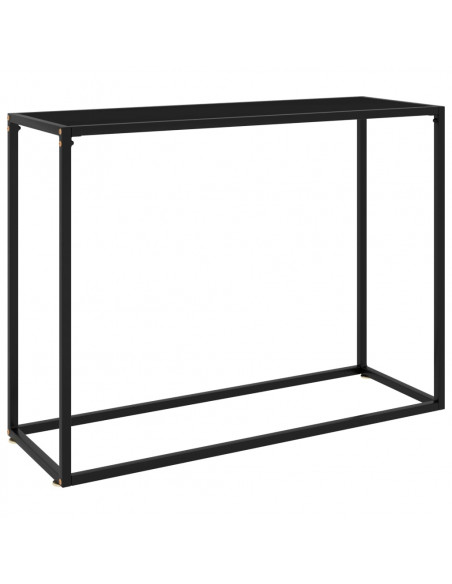 Tavolo Consolle Nero 100x35x75 cm in Vetro Temperato