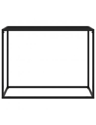 Tavolo Consolle Nero 100x35x75 cm in Vetro Temperato
