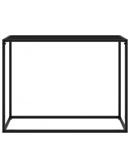 Tavolo Consolle Nero 100x35x75 cm in Vetro Temperato
