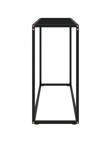 Tavolo Consolle Nero 100x35x75 cm in Vetro Temperato