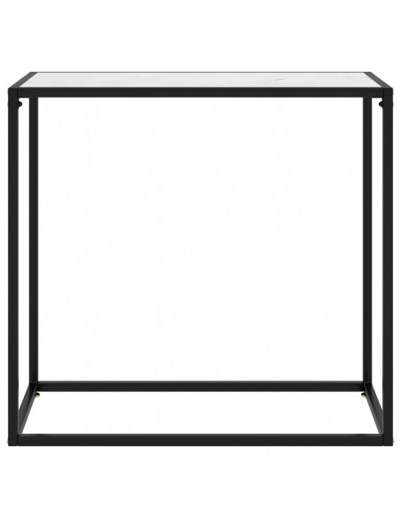 Tavolo Consolle Bianco 80x35x75 cm in Vetro Temperato