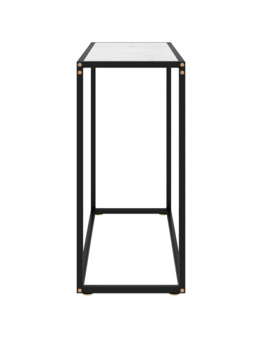 Tavolo Consolle Bianco 80x35x75 cm in Vetro Temperato
