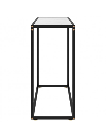 Tavolo Consolle Bianco 80x35x75 cm in Vetro Temperato