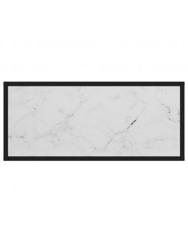 Tavolo Consolle Bianco 80x35x75 cm in Vetro Temperato