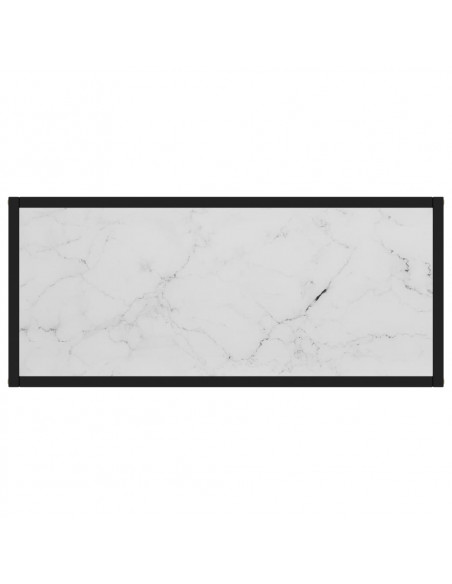 Tavolo Consolle Bianco 80x35x75 cm in Vetro Temperato