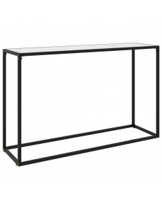 Tavolo Consolle Bianco 120x35x75 cm in Vetro Temperato 2